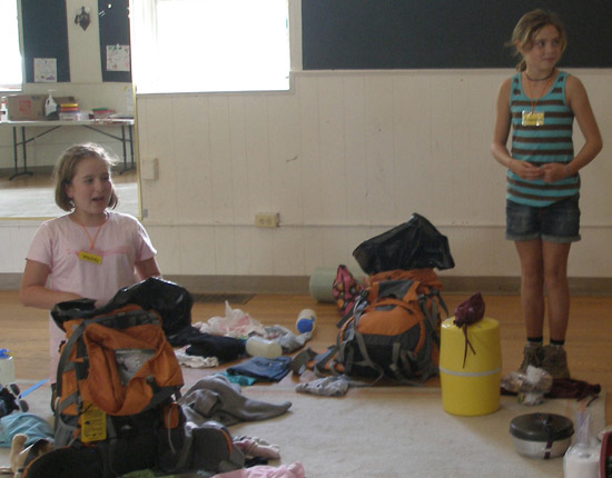 Then learn about the tents, stoves, & food - and pack them up for the trip!